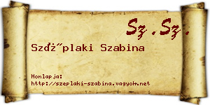 Széplaki Szabina névjegykártya